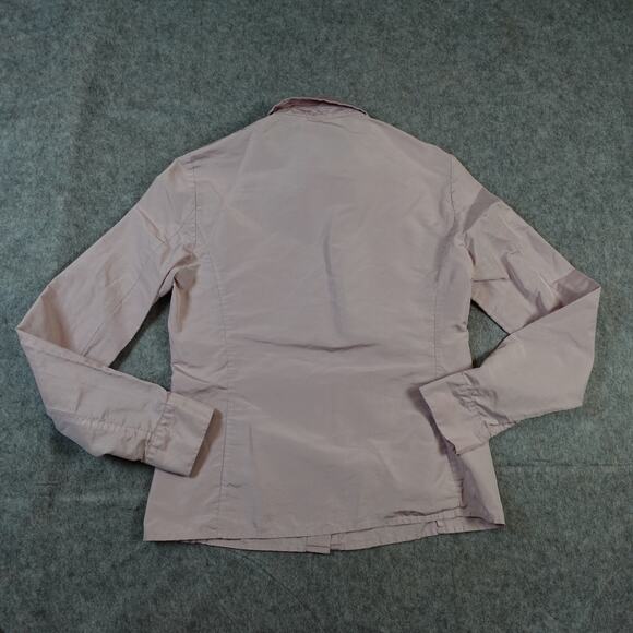 MaxMara Top Womens 6 Silk Blend Button Front Blush Pink Long Sleeve Collared - Picture 7 of 11